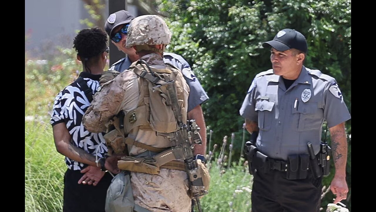 Marines Make First Detention of Civilian in Los Angeles