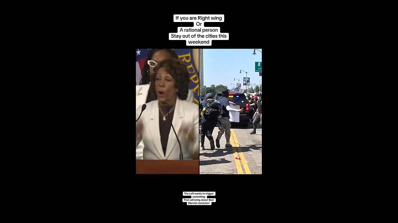 Side by side of peaceful protests, & Maxine Waters