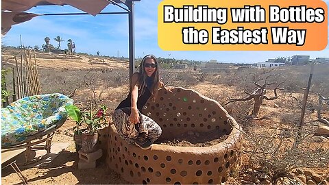 Building a Glass Bottle Wall the Easiest Way, No Cutting Bottles!