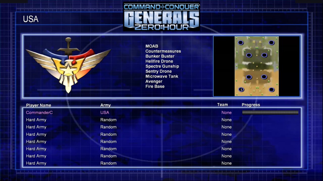 Command & Conquer: Generals Zero Hour - 1 Player vs 7 Hard AI (Random) - Part 5