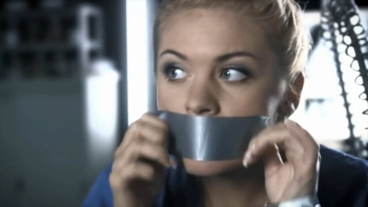 girl self tape gagged