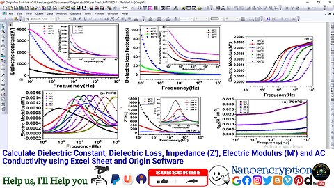 Calculate Dielectric Constant &Loss, Impedance, Modulus and Conductivity via Excel Sheet & Origin