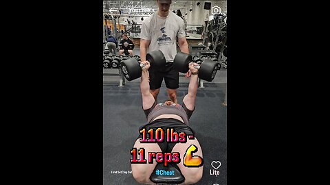 110lbs Flat DB Press (Lite) | #fitness #shorts #chest 💪