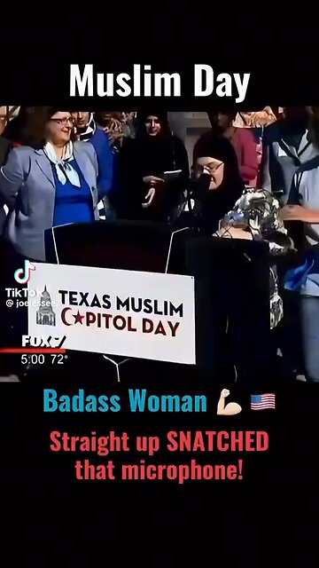 🙏🏻🫡Texas woman snags the mic! “CALLS OUT MUSLIMS AND THE FALSE PROPHET MOHAMMAD”!! GOD BLESS HER!🙏🏻👀