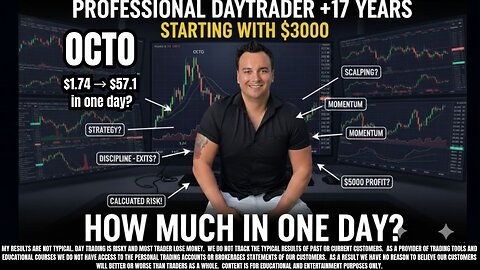 $3K Day Trading Challenge 💰 OCTO $1.66 → $57.10 🚀
