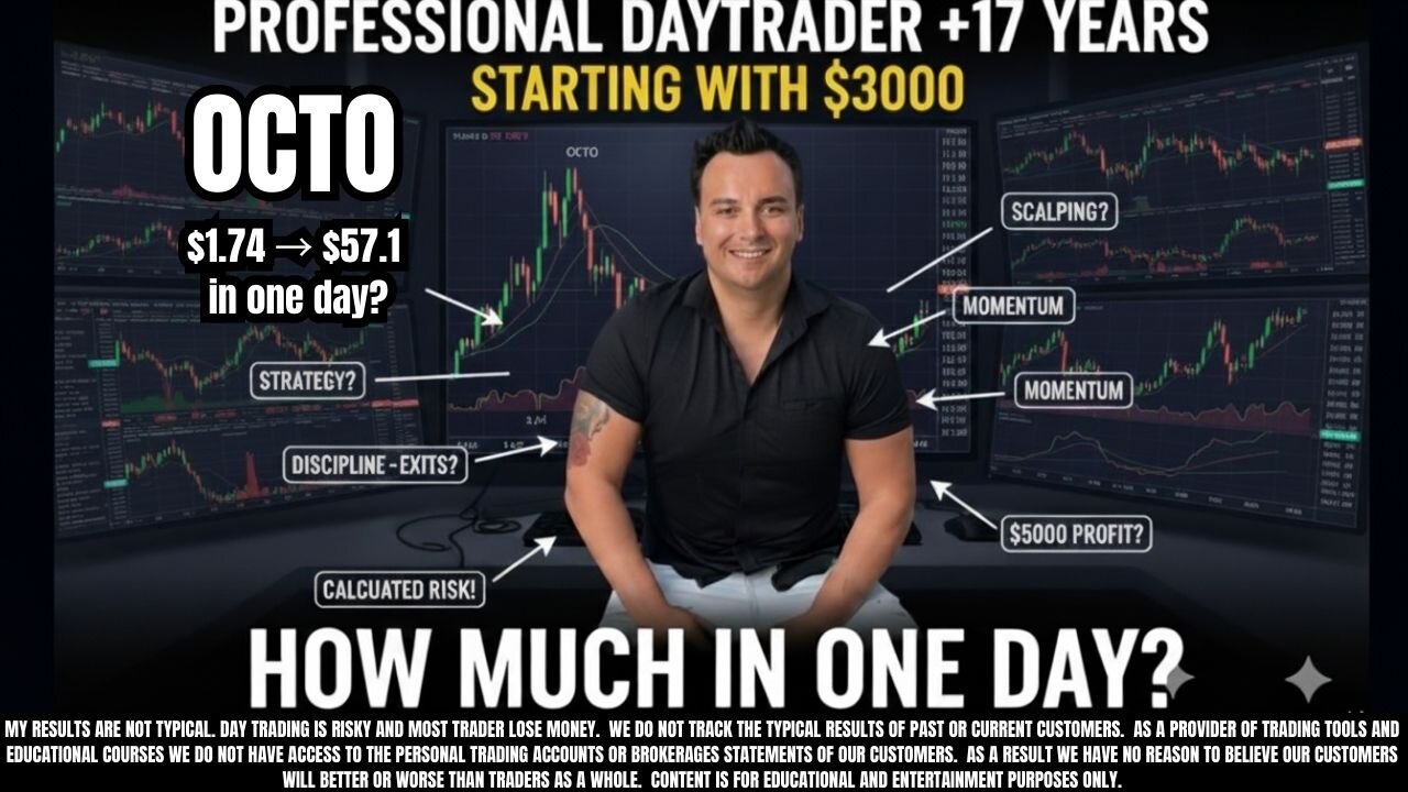 $3K Day Trading Challenge 💰 OCTO $1.66 → $57.10 🚀