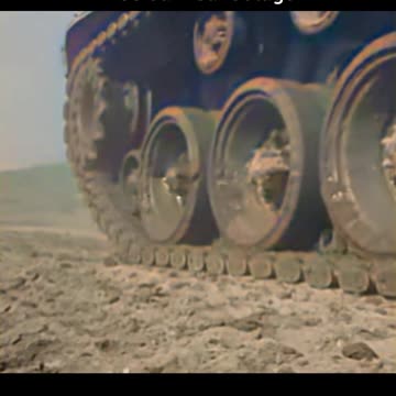 M46 Patton painted with tiger stripes 🐯 A bold look in the Korean War ⚔️ #ColourizedFootage