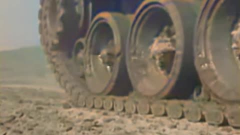 M46 Patton painted with tiger stripes 🐯 A bold look in the Korean War ⚔️ #ColourizedFootage