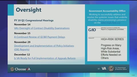 VA Benefits Progress and Results Webcast Jan. 31, 2019