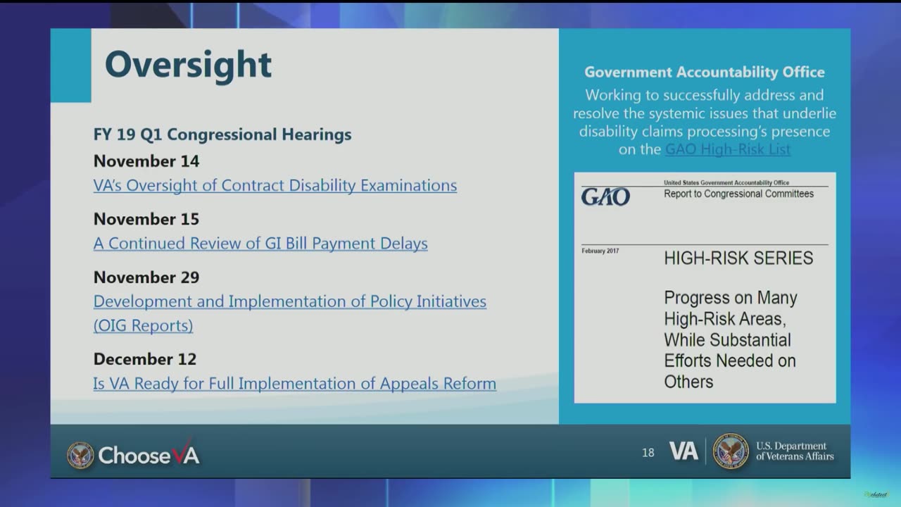 VA Benefits Progress and Results Webcast Jan. 31, 2019