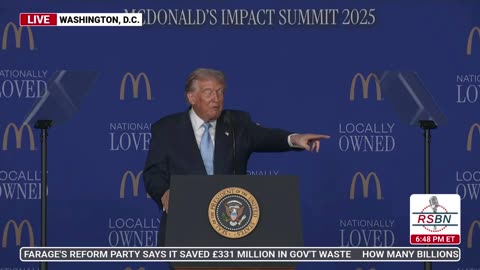WATCH: President Trump Delivers Remarks at McDonald’s Impact Summit - 11/17/25