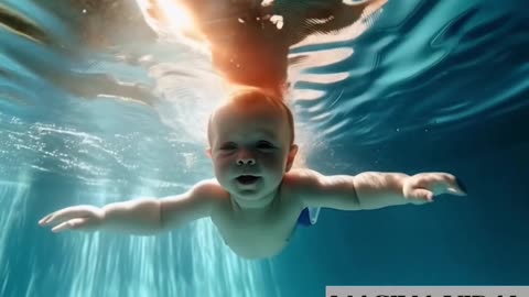 Baby dives cute #babyboy #baby #funnybaby #diving #swimming