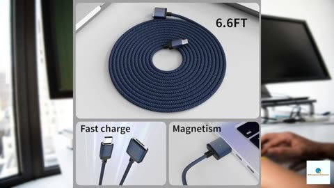 Aurioen USB-C to Magnetic 3 Cable Compatible with Magsafe Charging Cable for 14” 16” MacBo