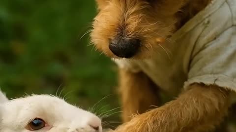 📹 🐶 Cute Dog Rescues Bunny from Bees! 🐰✨