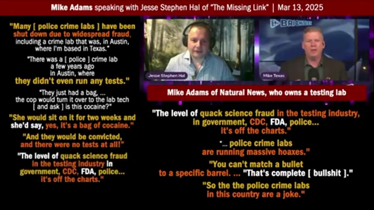 Police crime labs are running massive hoaxes, testing is a fraud, says Mike Adams