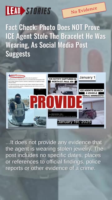 Fact Check: Photo Does NOT Prove ICE Agent Stole The Bracelet He Was Wearing, As Post Suggests