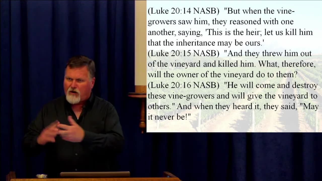 Luke 20 – Who is the "Man" who planted the vineyard? What represents the vineyard? 2017