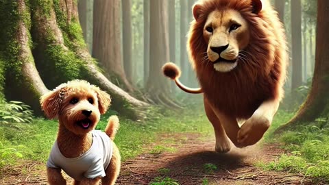 Dog Rescues Abandoned Lion Cub