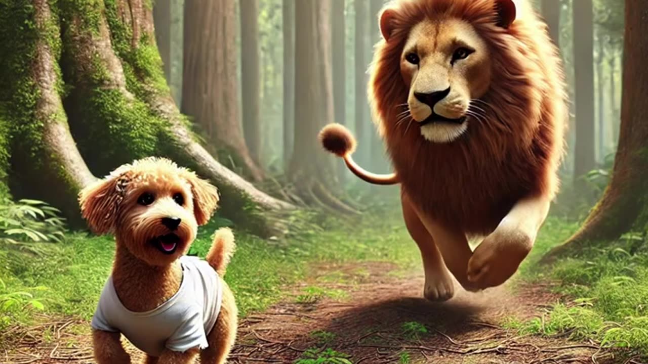 Dog Rescues Abandoned Lion Cub