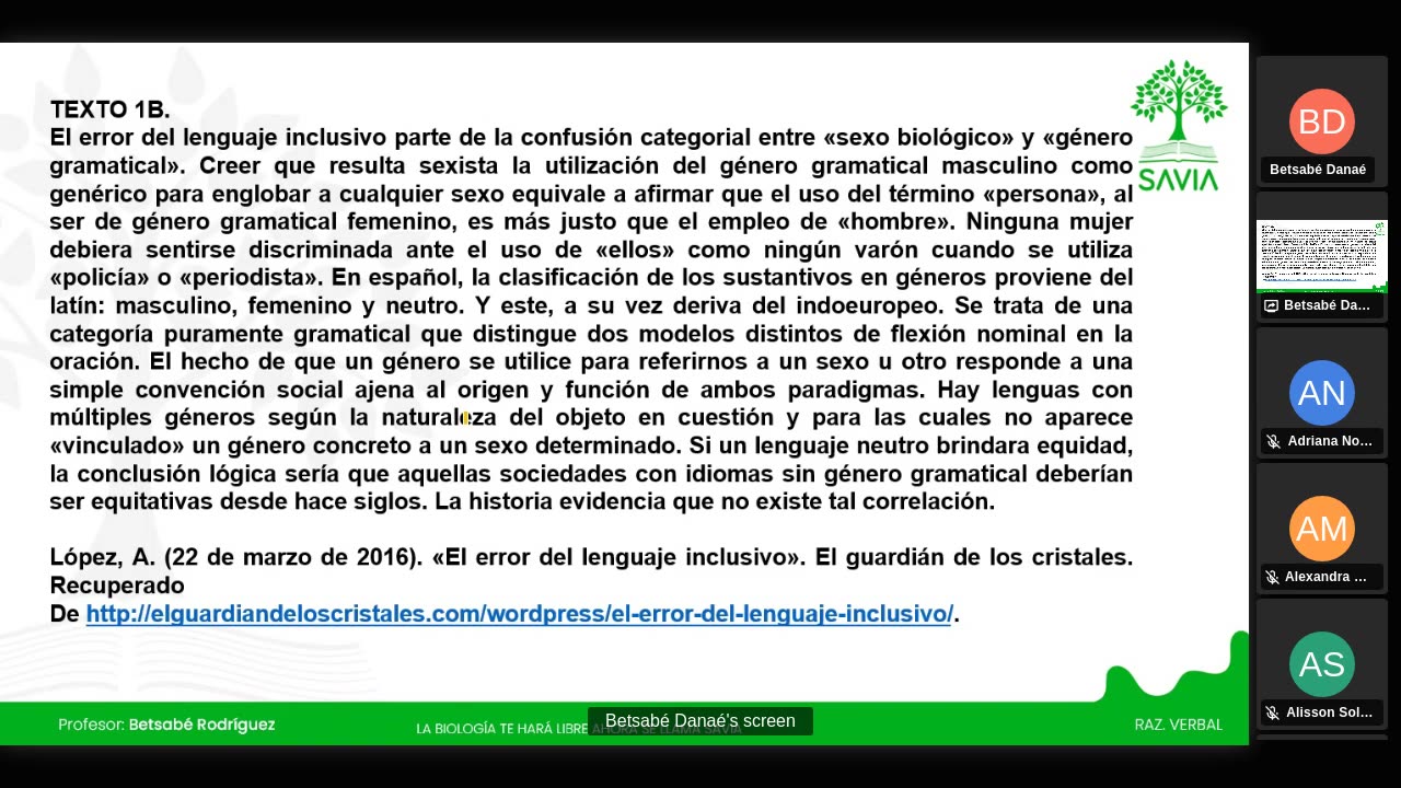 SAVIA SEMIANUAL 2024 | Semana 07 | R. Verbal
