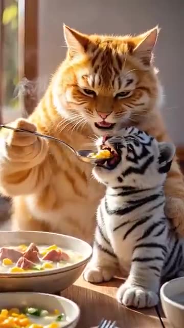Adorable Orange Cat Rescues Tiger Cub 🐱❤️🐯