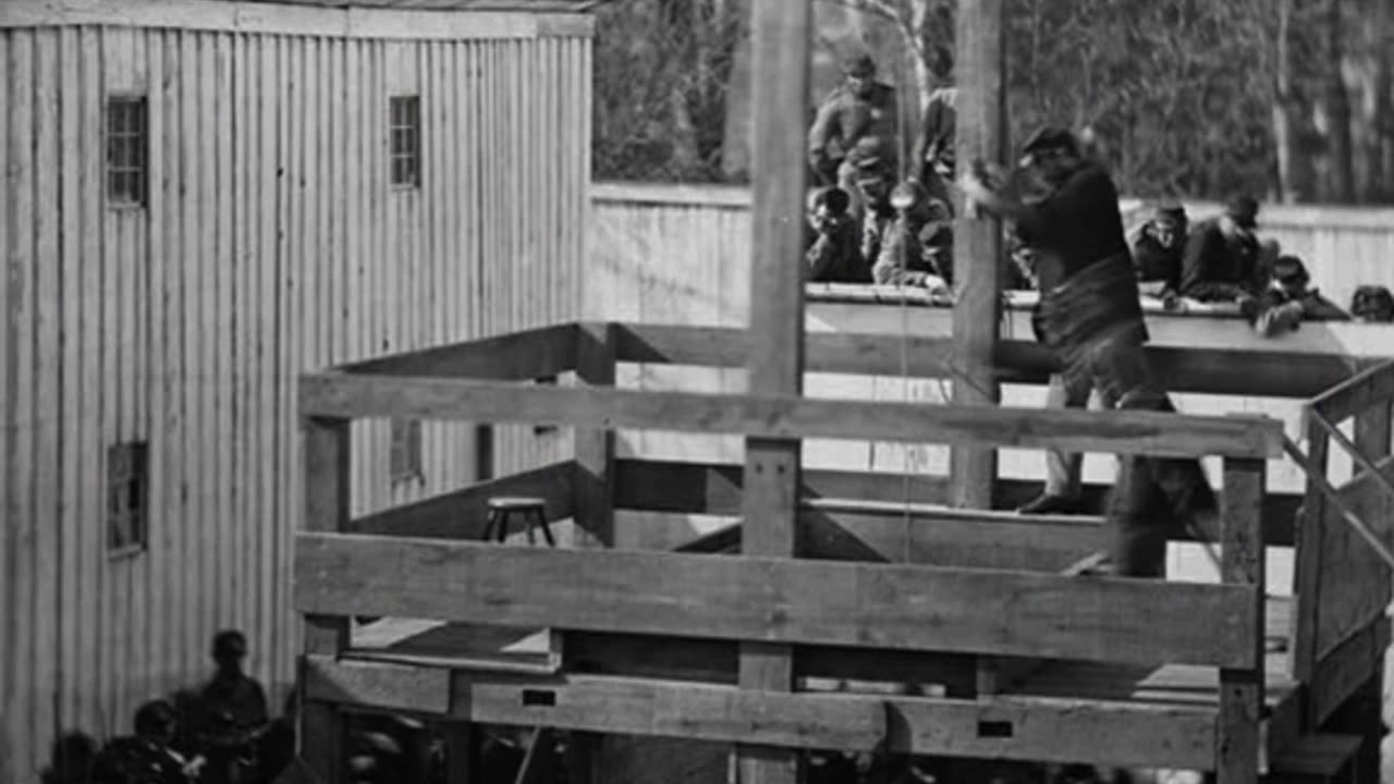 Creepy - Gallows with Whitehouse in background.