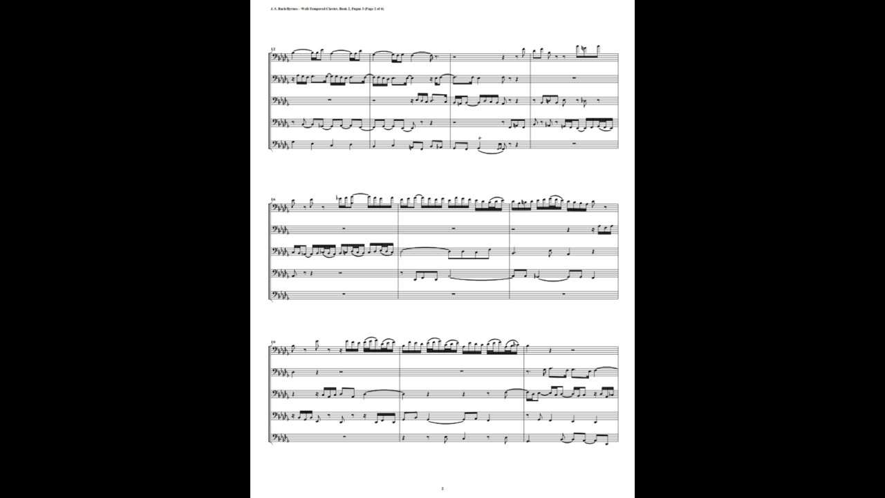 J.S. Bach - Well-Tempered Clavier: Part 2 - Fugue 03 (Bassoon Quintet)