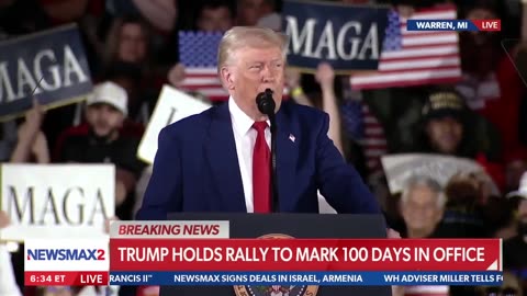 President Trump holds rally to mark 💯 days in office