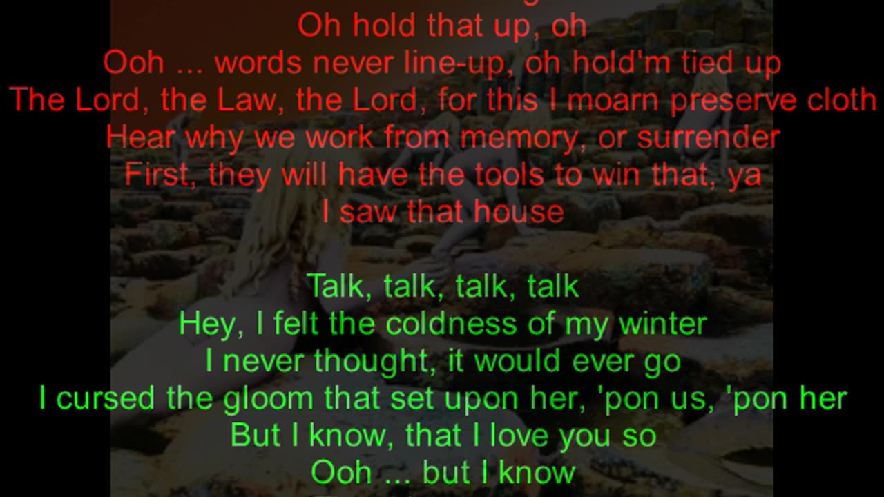 Led Zeppelin - Houses Of The Holy #2 The Rain Song (backward lyrics in red)