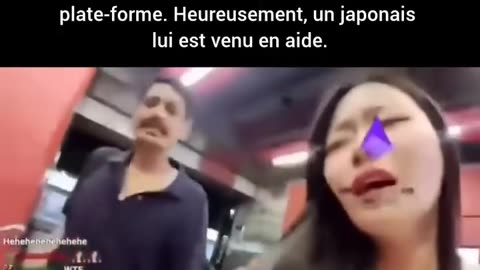 Pakastani man molesting and groping Japanese woman in Japan.. ITS HAPPENING
