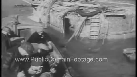 Sunken Ships removed from Harbors after World War Two 1946