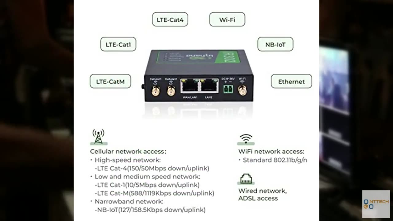 InHand Networks IR302 Industrial IoT 4G LTE VPN Cellular Router, LTE Cat 4+ Wi-F