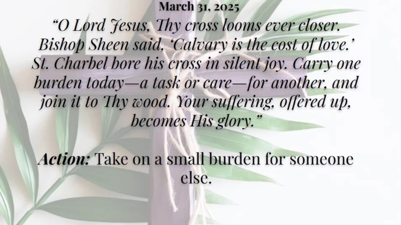 Lent Day 27 – Monday (March 31, 2025)