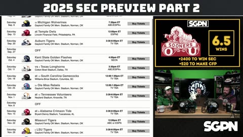 SEC College Football 2025 Betting Preview Part Two
