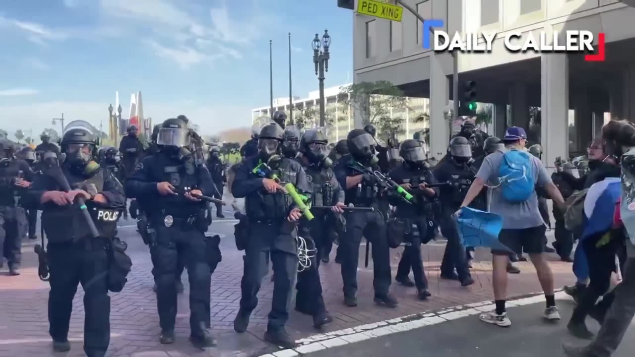 🔴 Protester in LA Fs around with riot cops immediately finds out Bad News