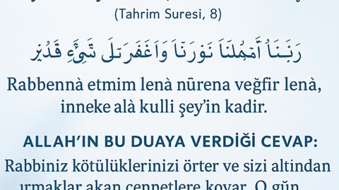 “Allah’ın Nurla Cevap Verdiği Dua – Günde 66 Defa”