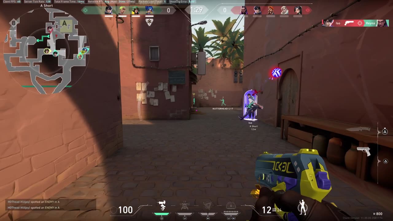 Reyna, Sova. Both Silenced - Round 1