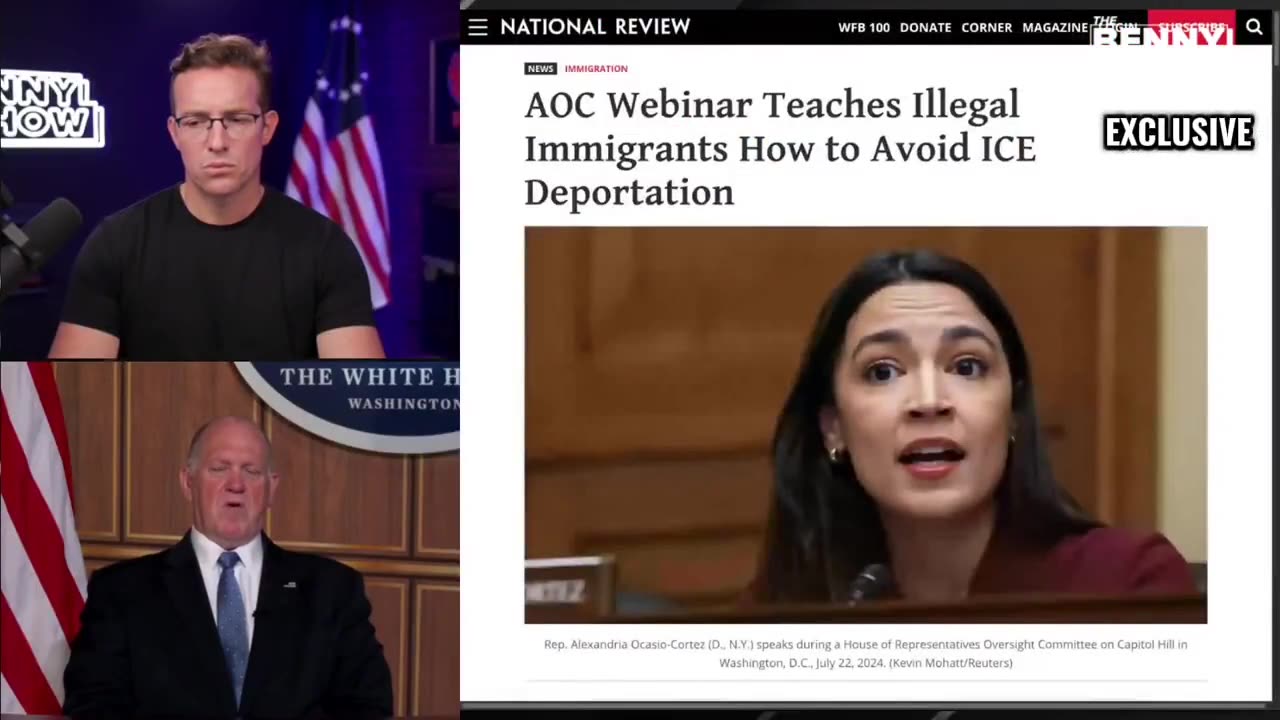 💥 Tom Homan says AOC is under fed probe for hiring an illegal & teaching evasion of ICE