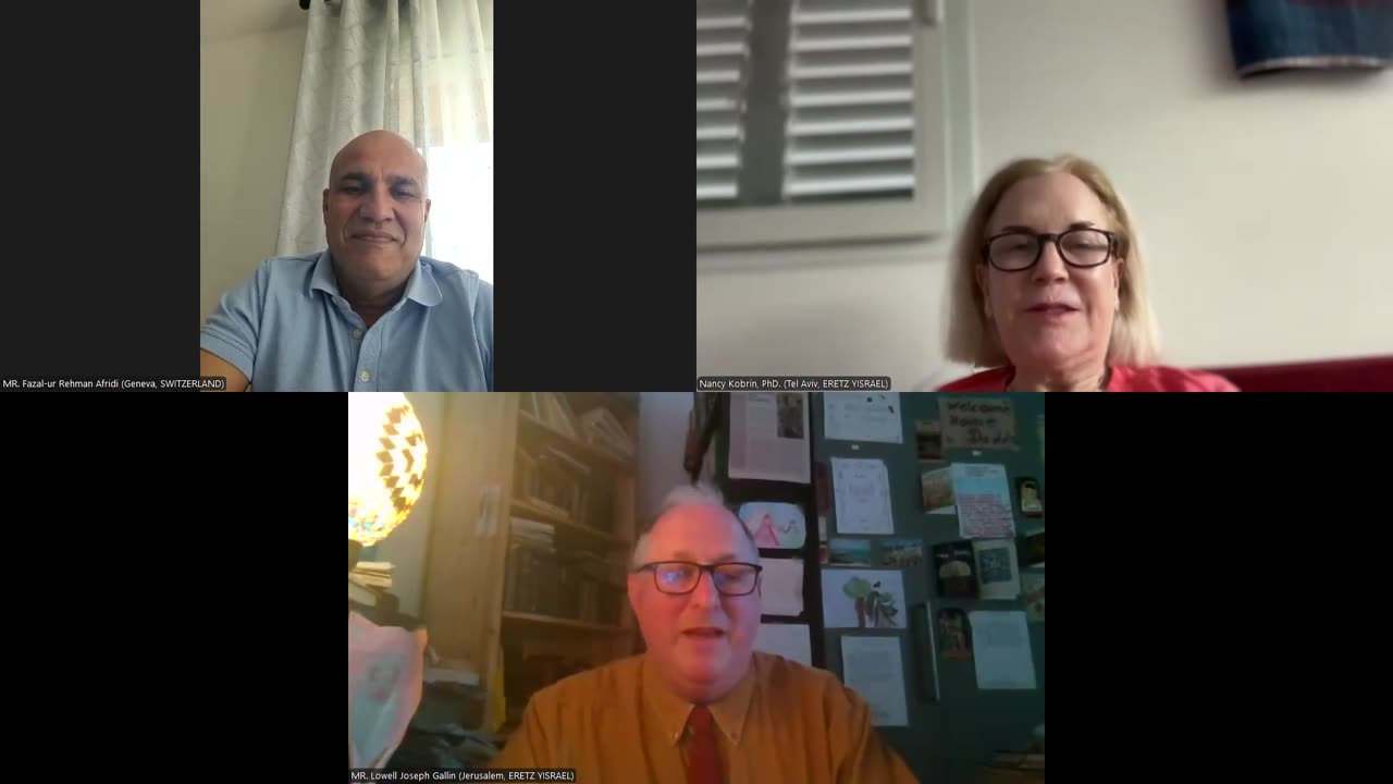 R&B Monthly Seminar: R&B Pashtun-Israel Fellowship (Episode #41 -- Tuesday, April 22nd, 2025). Co-Chairs: MR. Fazal-ur Rehman Afridi (Geneva, SWITZERLAND). Nancy Kobrin, PhD. (Tel Aviv, ERETZ YISRAEL)