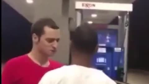 SELF-APPOINTED SON OF SATAN GETS KNOCKED OUT AT A GAS STATION