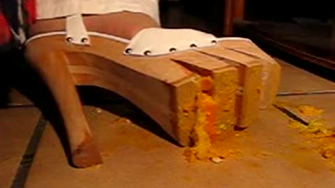 Holliwood Kris Sharky Wooden Platform High Heels vs. Orange