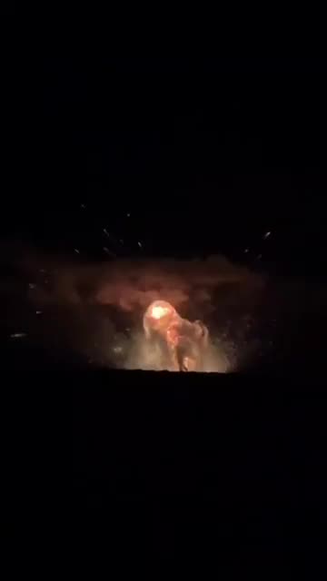 Explosion at Russian ammunition depot in Khartsyzk following Ukrainian airstrikes