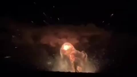Explosion at Russian ammunition depot in Khartsyzk following Ukrainian airstrikes