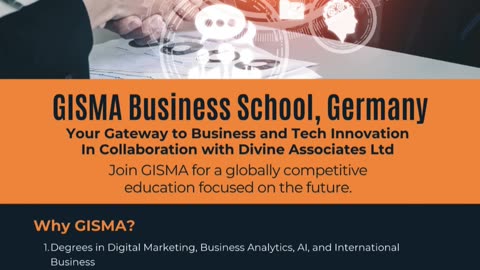 Shape Your Global Business Future with GISMA – Apply via Divine Associates Ltd