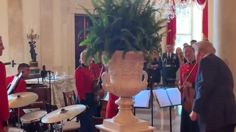 Trump enjoying the Marine Band at the White House