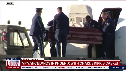 Air Force Two landed in Phoenix with Charlie Kirk's casket