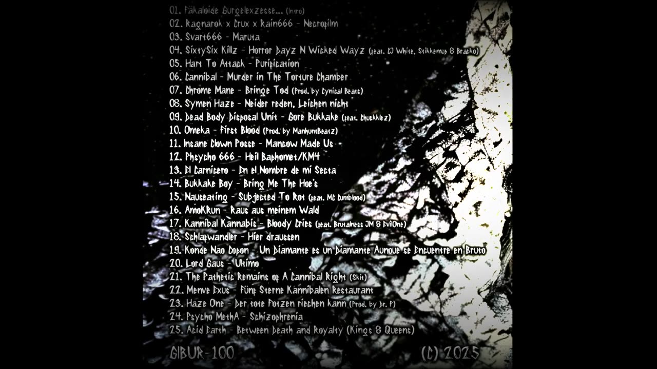 Gibur's Brutal Horrorcore Mix #34 (Full Compilation, 2025, Gib-UR)