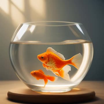 Goldfish in a glass bowl.mp4