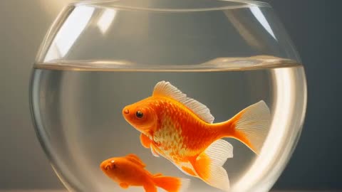 Goldfish in a glass bowl.mp4