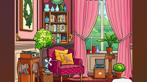Cozy Vintage Living Room with Armchair and Classic Book Shelf Decor